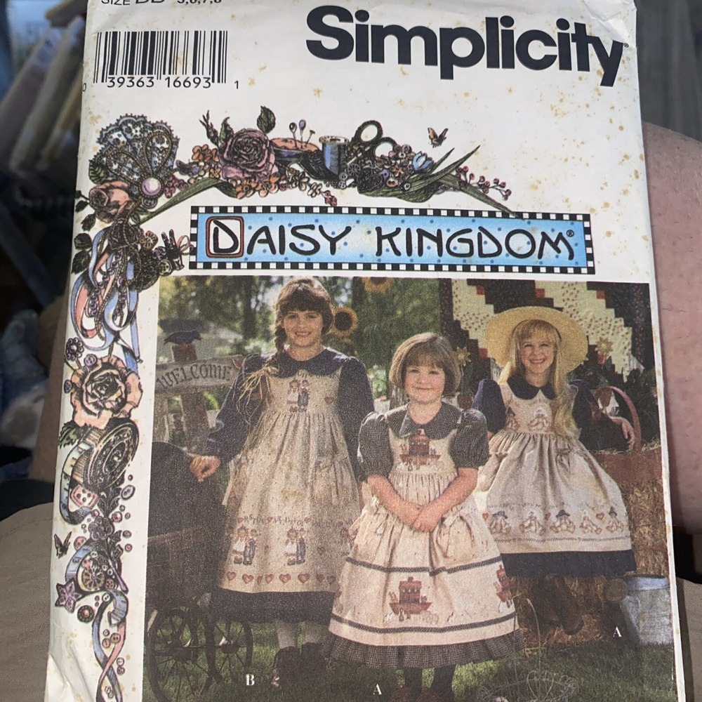 Vintage Daisy Kingdom Simplicity Girls Prairie Pattern 9458 Size 5-8 Cut Compl
